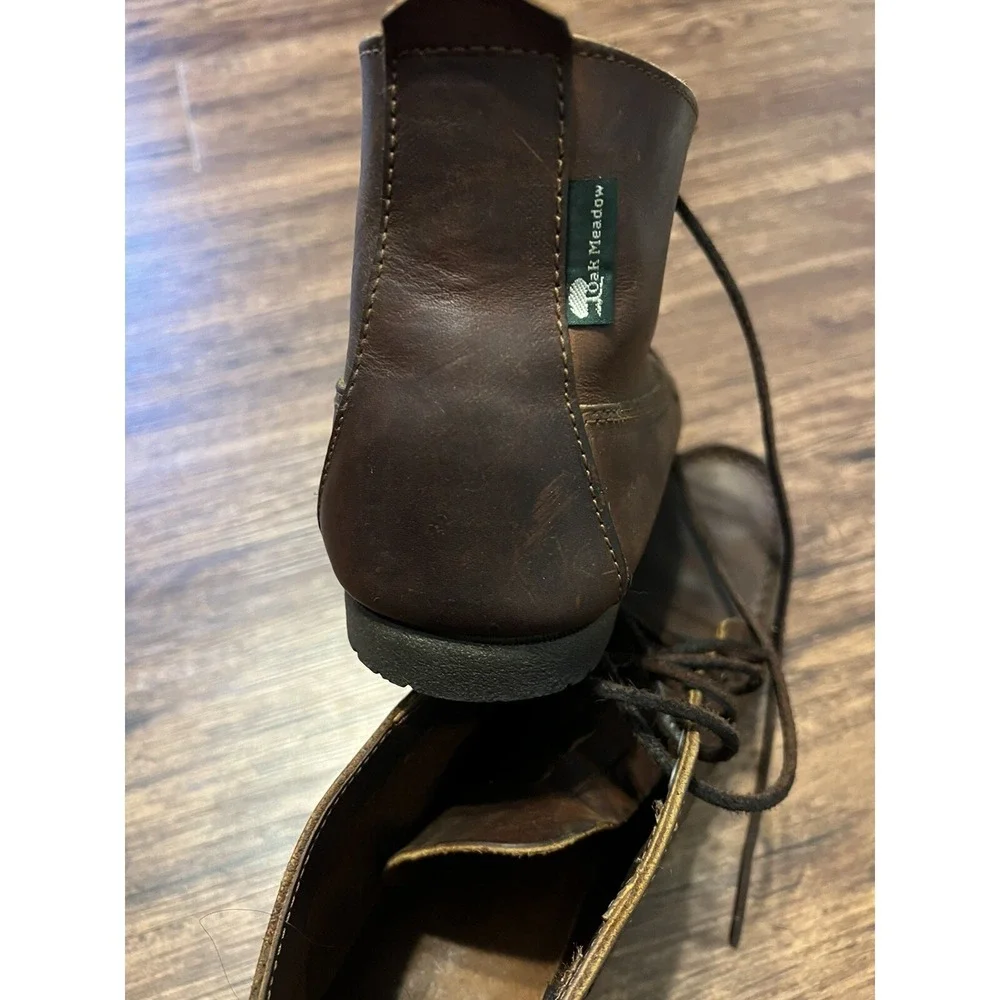 Oak Meadow Men's Ankle Boots Size 10‎ M All Leather Upper Brown Lace Up